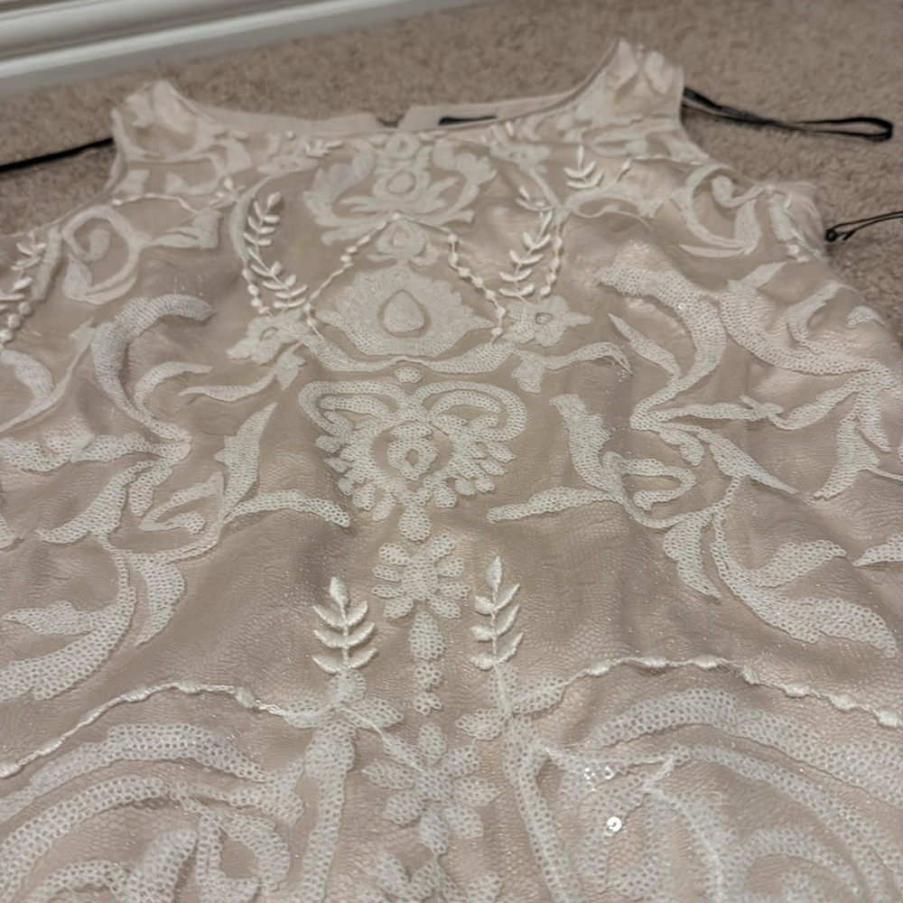 Vince Camuto Cream Ruched Sheath Mini Dress - Picture 10 of 12